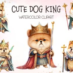 05 files of cute dog king clipart animal sublimation digital design bundle