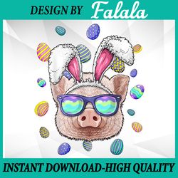 pig easter png, bunny ears funny farmer png, easter eggs hunting png, easter png, digital download