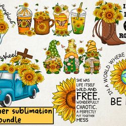 07 files of sunflower sublimation design sunflower quotes design bundle