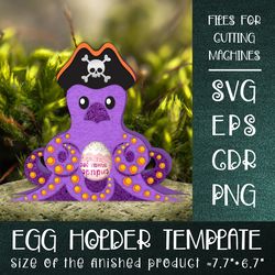 octopus chocolate egg holder template svg