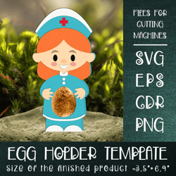 nurse chocolate egg holder template svg