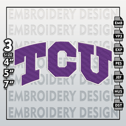 TCU Horned Frogs Embroidery Files, NCAA Logo Embroidery Designs, NCAA Frogs, Machine Embroidery Designs