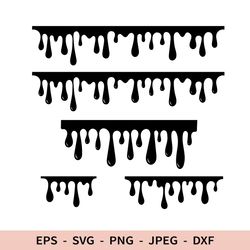 Melted Chocolate Drips Svg Honey Blood Svg Border drops Svg File for Cricut