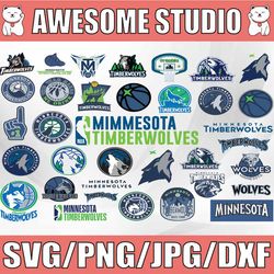 35 files nba minnesota timberwolves, basketball svg, silhouette cut file, sport svg, nbag svg, clipat