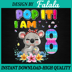pop it i'm 8 koala png, i'm 8 years old 8th birthday koala pop it png, pop it png, digital download