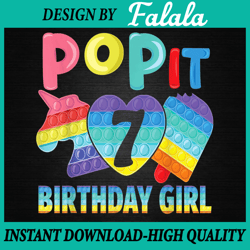 Birthday Girl Pop It 7th Unicorn Png, Pop It Seven 7th Png, Birthday Girl Pop It Unicorn, Pop It Png, Digital Download