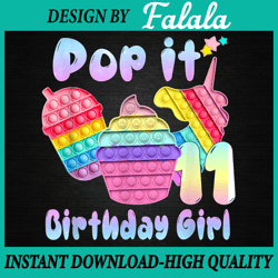 Birthday Girl Pop It 11 Png, 11th Birthday Girl Pop It Png, Birthday Girl Pop It , Pop It Png, Digital Download