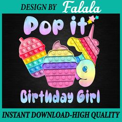 9th birthday girl pop it png, birthday girl pop it unicorn png, girl pop it birthday, pop it png, digital download