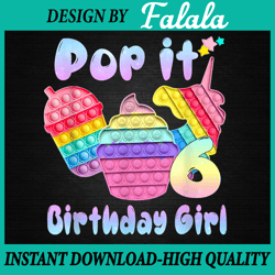 6th birthday girl pop it png, birthday girl pop it unicorn png, girl pop it birthday, pop it png, digital download