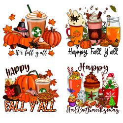 happy fall coffee bundle png, thanksgiving pumpkin png