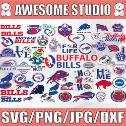 46 Files Buffalo Bills, Buffalo Bills svg, Buffalo Bills clipart, Buffalo Bil, NFL team svg, Sport Svg, NFL Svg, Clipart