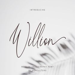 willion calligraphy trending fonts - digital font