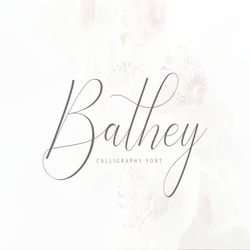 bathey calligraphy trending fonts - digital font