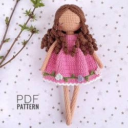 Jasmine in a flowery dress Crochet Doll Pattern