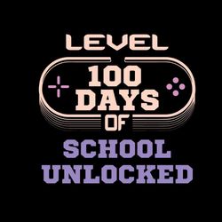 level 100 days of school unlocked gamer video games svg