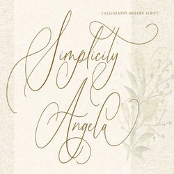 simplicity angela – calligraphy trending fonts - digital font