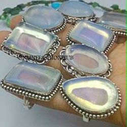10 pcs opalite gemstone silver plated designer rings, wholesale ring, brass plated rings, rings for friend