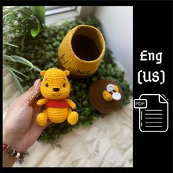 PDF Crochet Pattern Winnie the Pooh in a honey Pot
