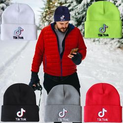 Autumn Winter Outdoor Wild Wool Tiktok Hats Windproof Warm Couple Caps Embroidered Stretchy Beanie Hat