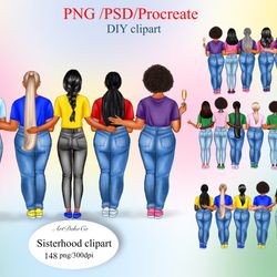 sisterhood customizable clipart