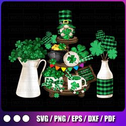 cute green shamrock with happy st. patricks day gnome png, st. patrick's day gnome png, standing gnome png