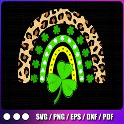 cute rainbow leopard shamrock lucky png, st patricks day png, shamrock png, st patricks day png, lucky png, rainbow png