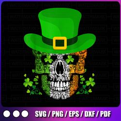 sugar skull png, st patricks day png, irish png, st pattys day png irish shamrock png, sublimation designs