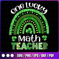 one lucky math teacher png, rainbow shamrock patrick's day png, shamrock st patrick's day png,
