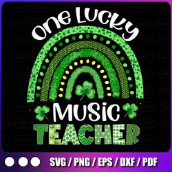 one lucky music teacher png, rainbow shamrock patrick's day png, shamrock st patrick's day png