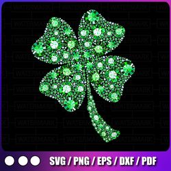 st. patrick's day green glitter clover png, green print shamrock st patricks day, green day png, st. patricks day png