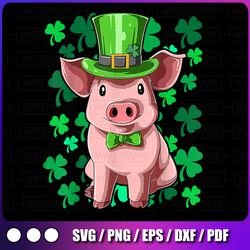 st. patrick's day pig leprechaun png, lucky irish pig png, st. patricks day lucky pig png sublimation design,