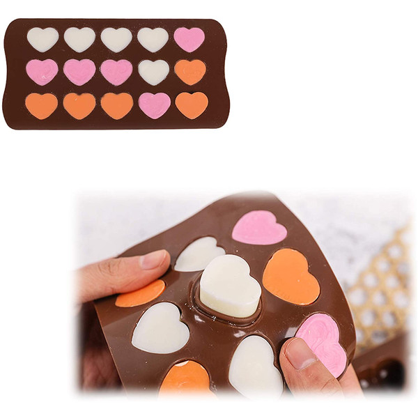 15 Holes Love Heart Shaped Silicone moldChocolate Mold Reusa - Inspire  Uplift