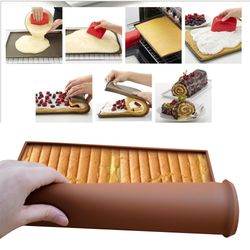 1pc non-stick Thickened Silicone Swiss Roll Pad Mould Rolling Pad baking tray pad kitchen baking pad