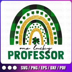 one lucky professor rainbow png, st patricks day png, st. patrick's day png, shamrock png, professor png,