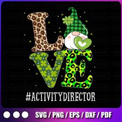 activity director love png, st patricks day gnome leopard png, gnome st patrick, st patricks sublimation
