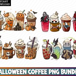 4 Halloween Coffee Png Bundle, Harry Fall coffee PNG, Villains Latte, Fall latte png, Horror Movie Inspired Coffee, Subl