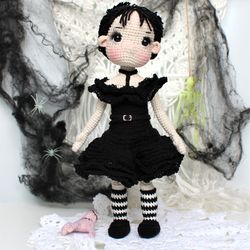 Crochet doll Frame black doll Amigurumi doll crochet pattern PDF in English