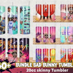 60 Bundle Bad Bunny Sunflower Skinny Tumbler 20oz For Fans SVG Digital file Download