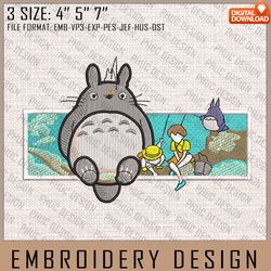 totoro embroidery files, my neighbor totoro, anime inspired embroidery design, machine embroidery design