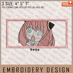 Anya Embroidery Files, Spy x Family, Anime Inspired Embroidery Design, Machine Embroidery Design