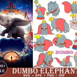 Dumbo svg, 200 Files, BUNDLE svg, Bundle Dumbo Elephant SVG for Cricut, SVG Silhouette Dxf, Png, Dumbo Quotes File, Disn