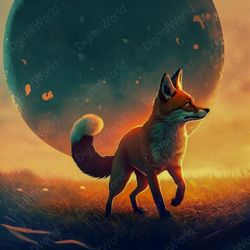 Art Illustration, Fox in a New Place, Jpg Image