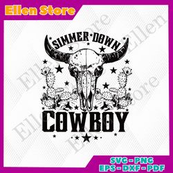 cow skull simmer down cowboy vector svg files for cricut files