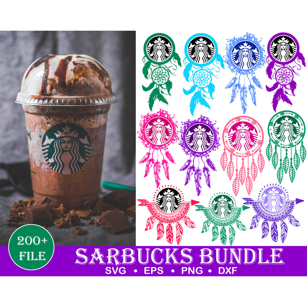 200 Starbucks Logo, Starbucks DXF, Cut Collection, Siren Starbucks, Starbucks Cup, Starbucks Coffee, starbucks cup wrap, Starbucks design, Custom Starbucks Cup,