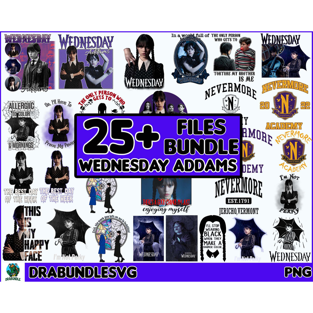 25 Wed Addams Png Bundle, Nevermore Academy Png, New 2022 TV Series Png, Horror Movies Png, Wed The Best Day Of Week Png Instant Download.jpg