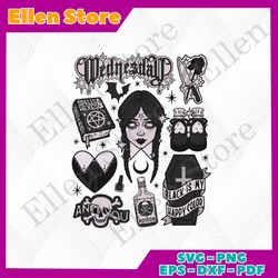 wednesday addams svg files for cricut sublimation files