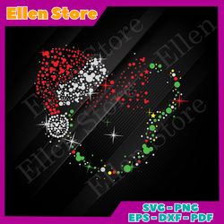 mickey christmas light svg, disney svg, mickey mouse svg, santa hat