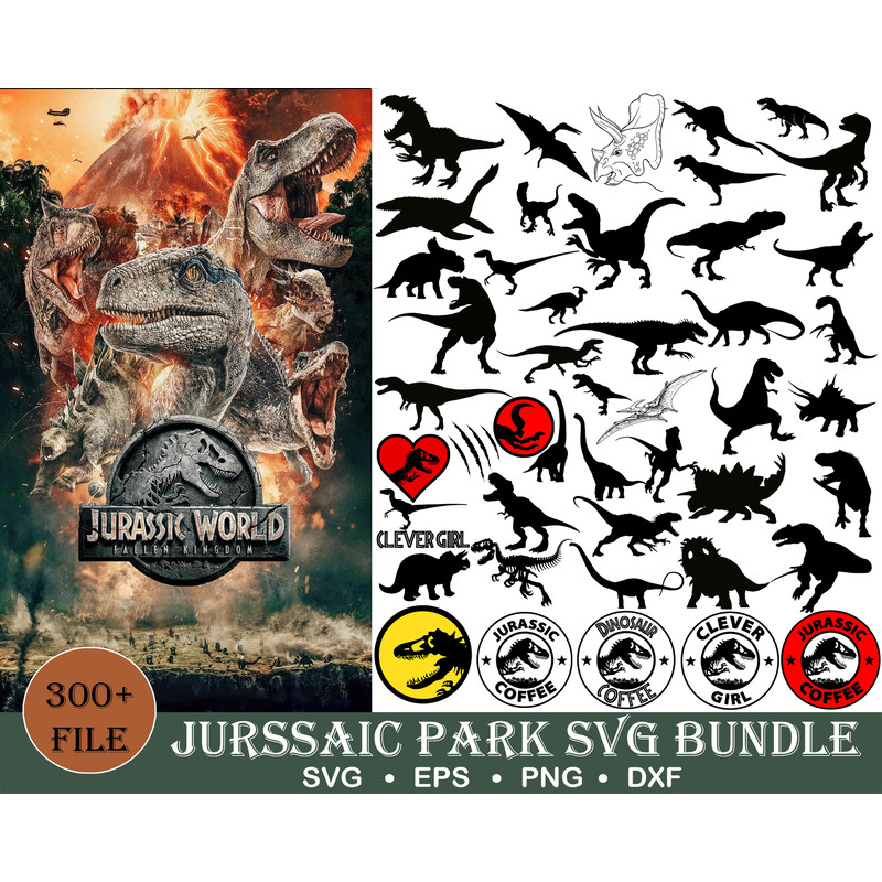 400 Jurassic Park Bundle svg, Jurassic Park svg, Dinosaur svg, Jurassic World svg, Cricut cut file.jpg