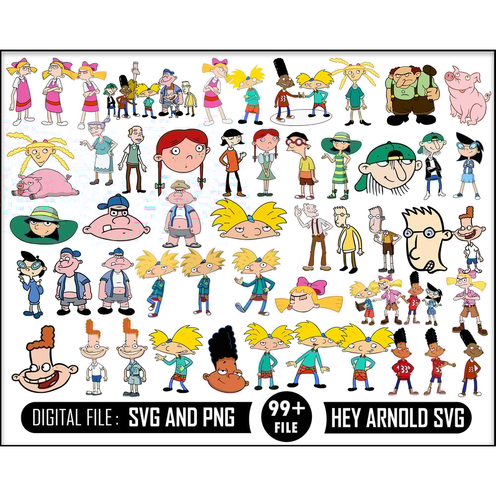 99 Hey Arnold, Hey Arnold, Hey Arnold Svg, Cartoon Svg, Bundle 2,Disney svg Digital Download.jpg