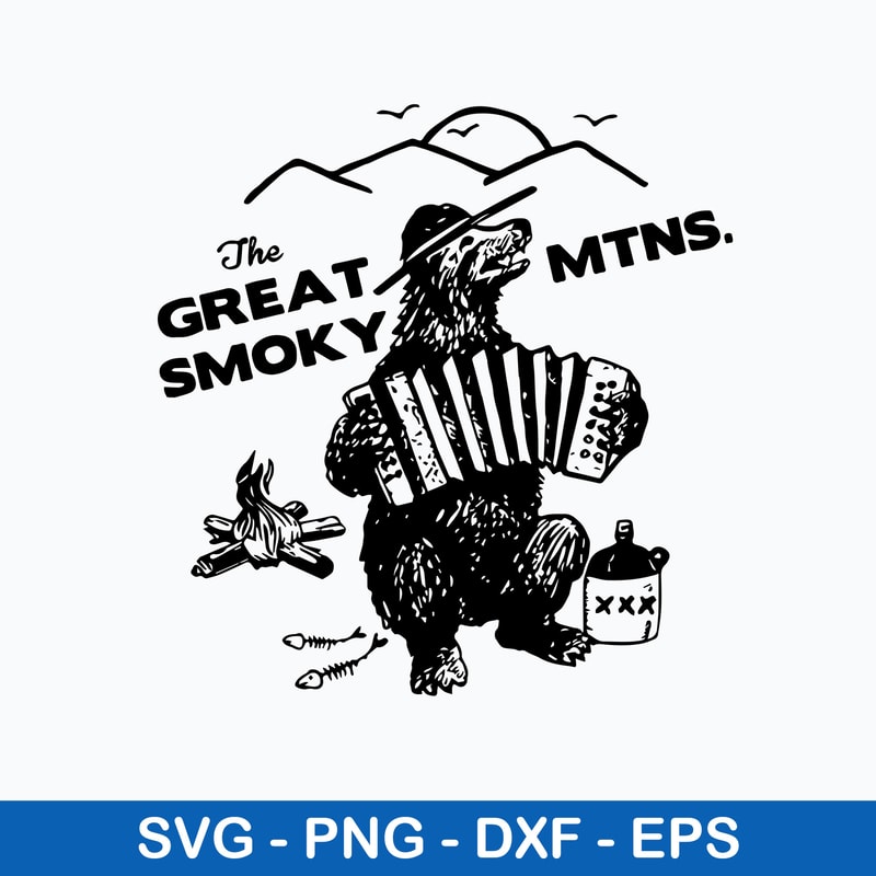 Great Smoky Mountains Svg, National Park Svg, Smokey The Bear Svg, Png Dxf Eps File.jpeg